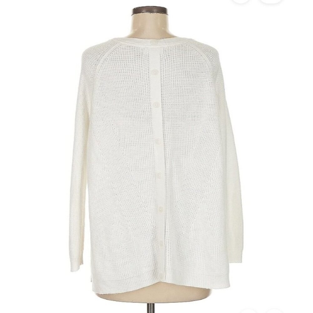 Mer Sea & Co Sweater Women's White Boxy Knit Mersea Mer-Sea Coastal Beach Nights - Picture 3 of 11
